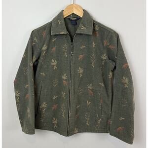 Vintage RARE Woolrich John Rich and Bros Women's Dark Green Loden jacket Small